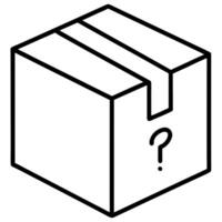 package, box, question mark, illustration line art vector