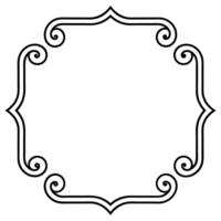 set of vintage corner frames isolated on white back ground, illustration line art vector