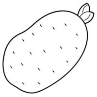 a coloring page of an food yam with no color just black lines, illustration line art vector