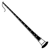 an image of shehnai silhouette with a white background, illustration line art vector