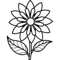 a simple icon of a flower line art on a white background, with no shadows or gradient, in a vector