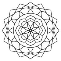 coloring pages for kids, bold line art, a mandala composed of concentric circles and interlocking vector