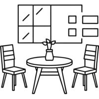 a table for study, illustration line art vector
