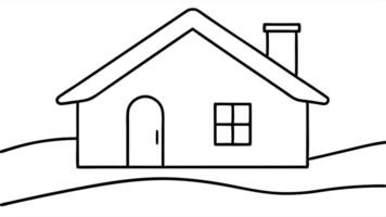 continuous line simple houseone line drawing of housing, real estate, propertysingle line vector