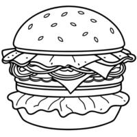 a classic bacon cheeseburger captured in this image, featuring juicy beef patty, crispy bacon, vector