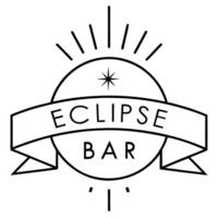 bar logo, name eclipse bar, illustration line art vector