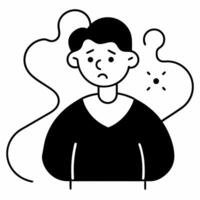 a person in hopelessness, does not understand what is needed without small details, vector
