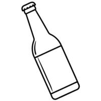 beer bottle, illustration line art vector