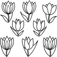 i need a cute tulip make several options to choose, illustration line art vector