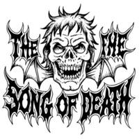 a emo art style illustration of the text the song of death the text is in a bold, vector