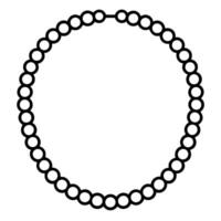 pearl necklace, all beads are the same size, in the shape of a circle, illustration line art vector