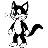 cartoon-style image featuring a well-known animated character, a grey anthropomorphic cat with vector