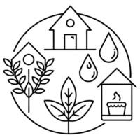 bringing nature to your home with ruixs, illustration line art vector