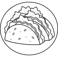 breakfast tacos with hashbrowns, scrambled eggs and bacon topped with cheese, illustration vector