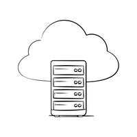 web hosting icon, illustration line art vector