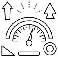 speedometer icon set gauge, dashboard, scale, meter level speed indicator sign with arrow vector