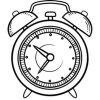 alarm clock, illustration line art vector