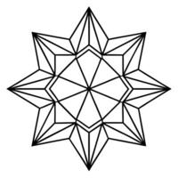 a color image of a six-pointed star composition on a white background using triangles, hexagons, vector