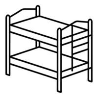 a bunk bed icon in a simple outline, with a black thick outline, showcasing its functional vector