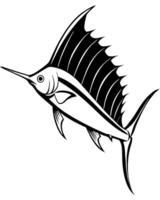 a sailfish silhouette style with white background, illustration line art vector