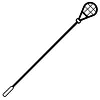 an image of lacrosse stick silhouette with a white background, illustration line art vector