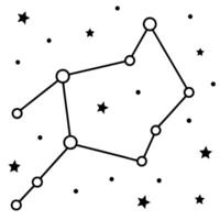 a coloring page of an space constellation with no color just black lines, illustration line vector