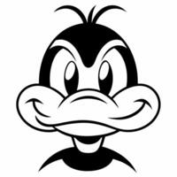 daffy duck is angry angry look front view in the centre high quality symmetry, illustration vector