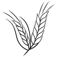 3d rendering of dynamic wheat silhouette line art, illustration line art vector