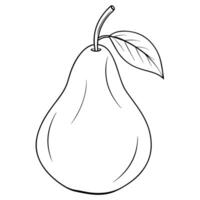 pear icon, illustration line art vector
