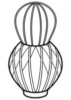 a coloring page of an rattan with no color just black lines, illustration line art vector