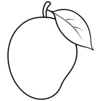 mango two leaf, illustration line art vector