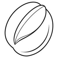 3d rendering of dynamic pistachios silhouette beautiful line art, illustration line art vector