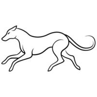 flowing lines that trace the silhouette of a running animal, capturing its movement, vector