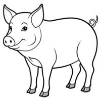 a flat illustration of a pig icon the pig is a simple silhouette, with no details on the vector