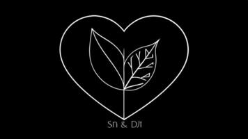 minimalist logo design featuring a color dark green heart leaf on a black background include big vector