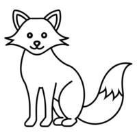 a flat design icon of a fox, featuring a bushy tail and pointed ears with minimal details, vector