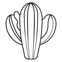 3d rendering of dynamic cactus with silhouette beautiful line art, illustration line art vector
