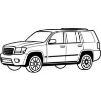 a premium suv with smooth, refined lines side profile showing luxury and off-road capability, vector