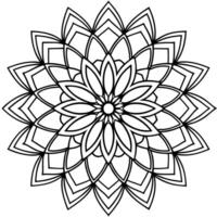 design a traditional mandala with simple, repeating geometric shapes like petals, circles, and vector