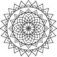 generate a circular mandala with repeating geometric shapes like triangles, squares, and circles vector