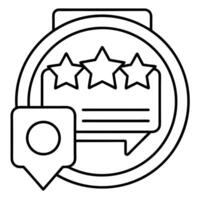feedback icon for business on white background, illustration line art vector