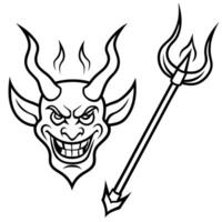 a bold and dynamic illustration of a devil-themed set featuring a variety of elements the vector