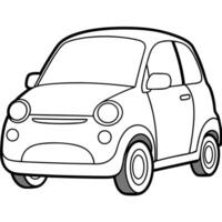 a compact city car with simple, rounded lines, perfect for urban mobility front view with smooth vector