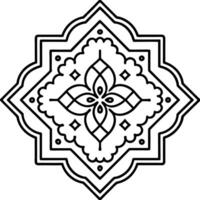pattern from persian carpet with flexibility, illustration line art vector