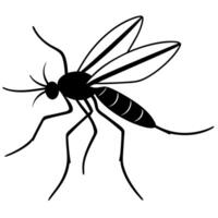 mosquito menace side view silhouette, different style art, solid white color background, vector