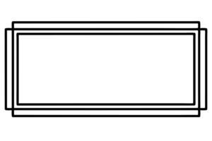 set of simple line rectangle frames with double stroke on white back ground, illustration vector