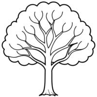 some tree, illustration line art vector
