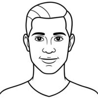 a guy without a beard, illustration line art vector