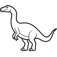 a dinosaur silhouette style with white background, illustration line art vector