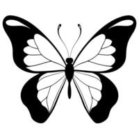 silhouette of a butterfly on a white background, illustration line art vector